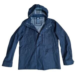 NWT Herno Laminar Men's Giacca Hooded Linen Navy Blue Packable Hood Jacket/Coat